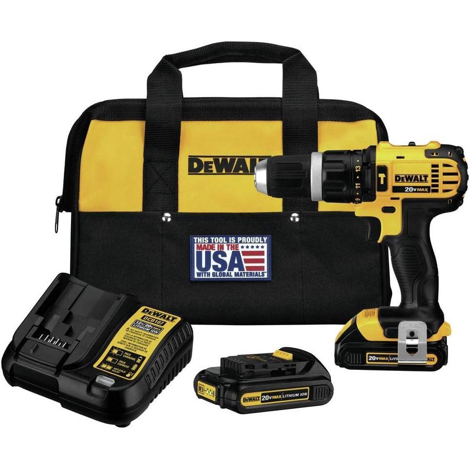 imageDEWALT 20V MAX Hammer Drill Compact 15Amp Hour DCD785C2Drilldriver kit