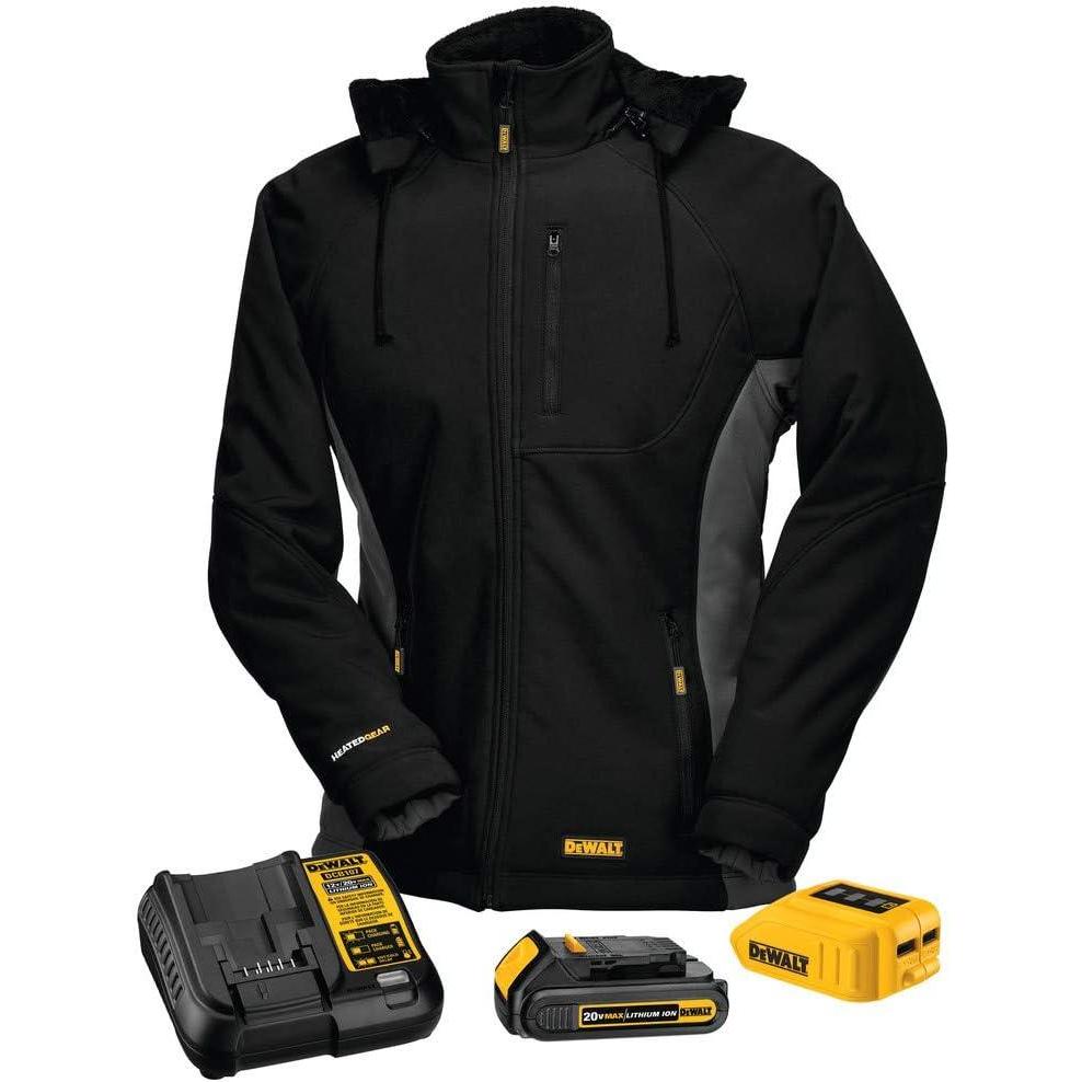 imageDEWALT DCHJ066C1L 20V12V MAX Womens Heated Jacket Kit Black LargeLarge