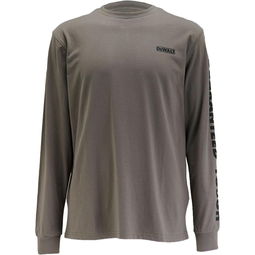 imageDEWALT Mens Guaranteed Tough Long Sleeve TShirtCharcoal Grey