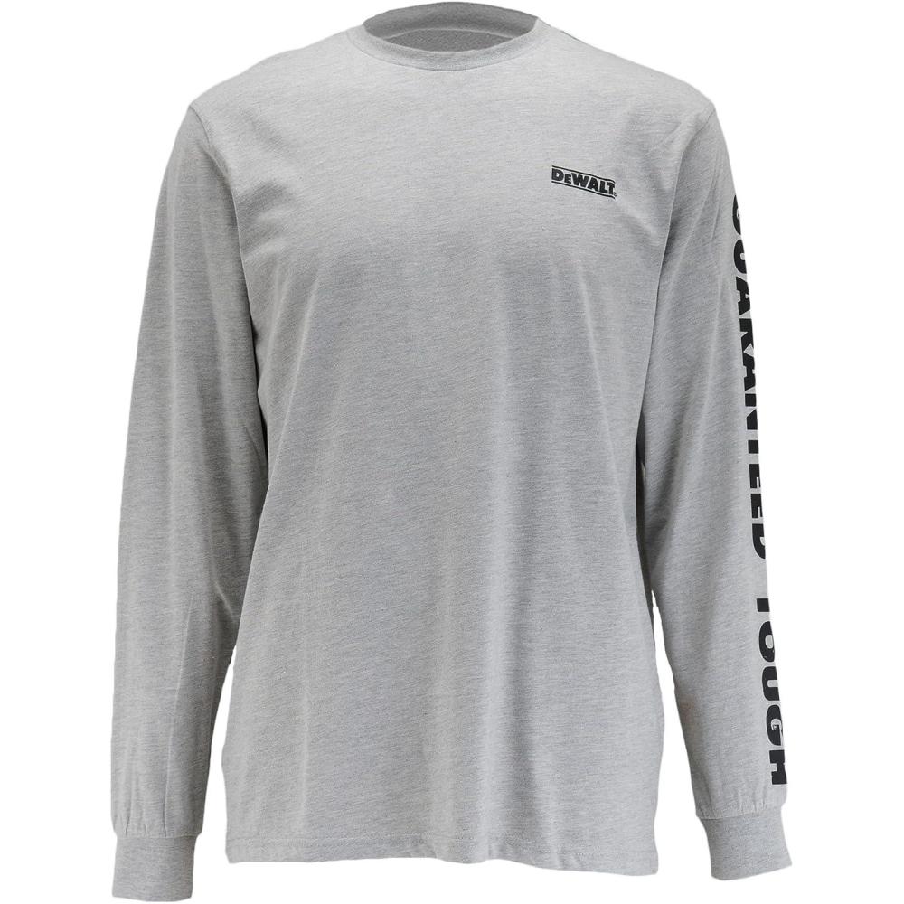 imageDEWALT Mens Guaranteed Tough Long Sleeve TShirtHeather Grey