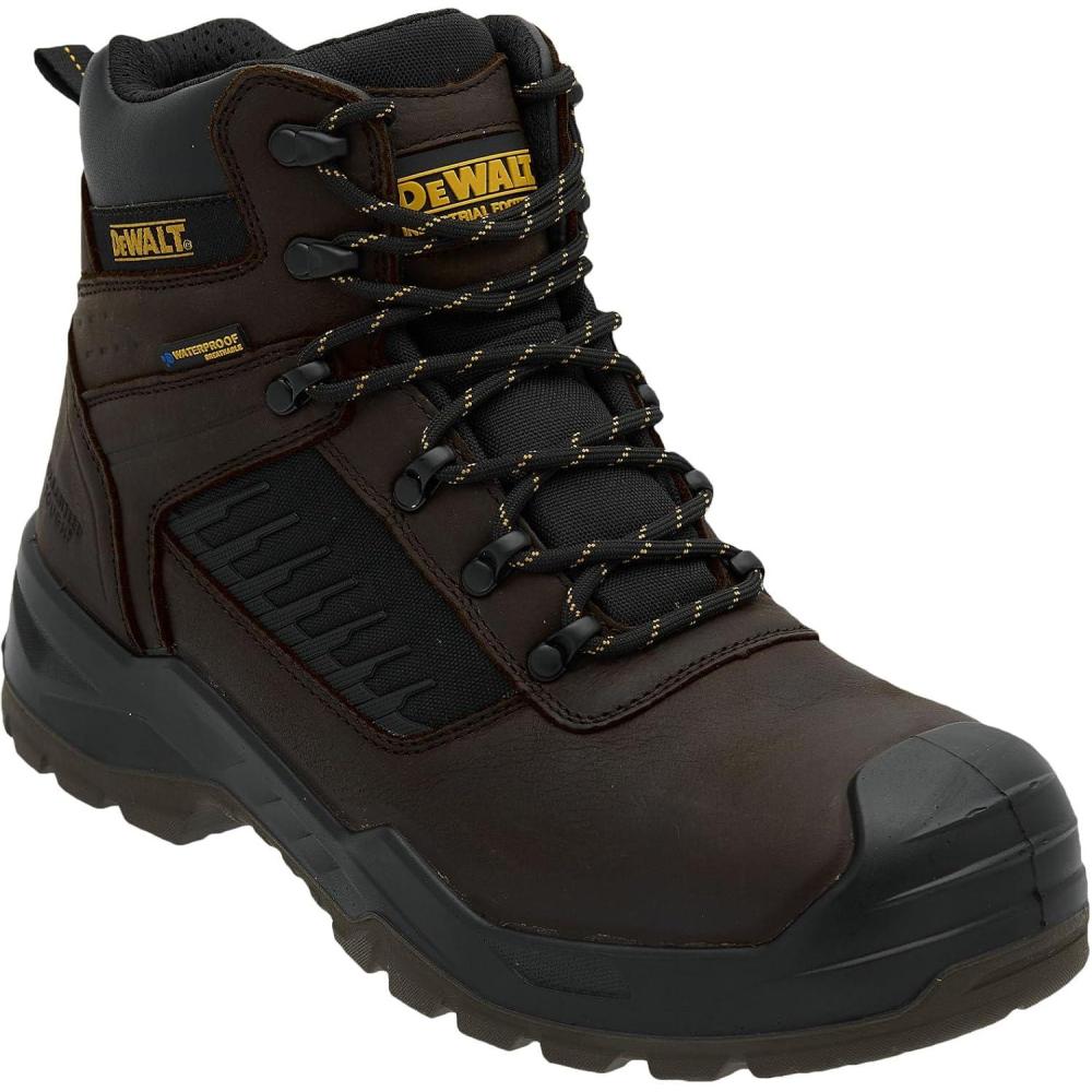 imageDEWALT Reynolds Mens Waterproof Leather Steel Toe Safety Work BootSeal Brown