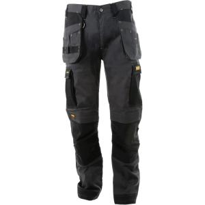 DEWALT Barstow Men’s Pro-Stretch, Water Resistant, Slim Fit, Holster Pocket, Utility Work Pants(Grey/Black)