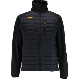 DEWALT Men’s Hybrid, Lightweight, Water Resistant, Insulated Work Jacket(Black)