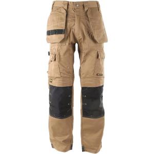 DEWALT Protradesman Men’s Loose Fit, Holster Pocket, Cottonpoly Stretch Work Pants(Tan)