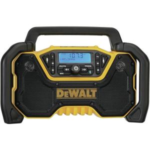 DEWALT 12V/20V MAX Portable Bluetooth Radio, Cordless, 100 ft Range, 3.5” Subwoofers, Jobsite (DCR028B)
