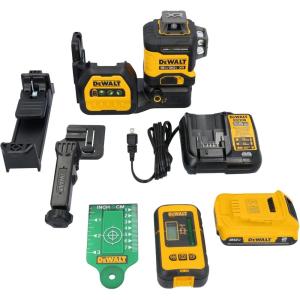 DEWALT 12V/20V MAX XR Line Laser, High Precision 3 X 360, Green, Battery and Charger Included (DCLE34033D1)