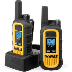 DEWALT DXFRS300 FRS Walkie Talkies Long Range 2 Way Radio, 1 Watt, Waterproof & Rechargeable, 2 Pack(2 Pack)