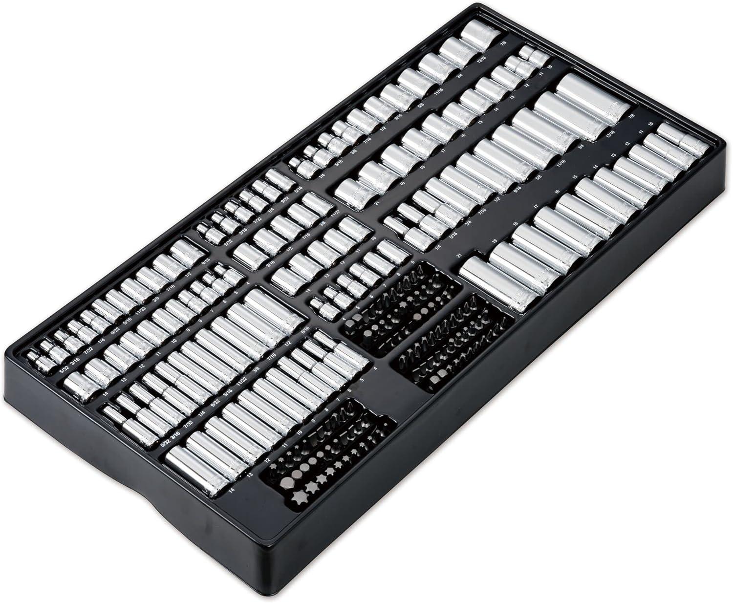 imageDEWALT Mechanics Tool Set 14 38 12 Drive Tools Sockets and Ratchets 200 Piece DWMT45007341 Piece Set