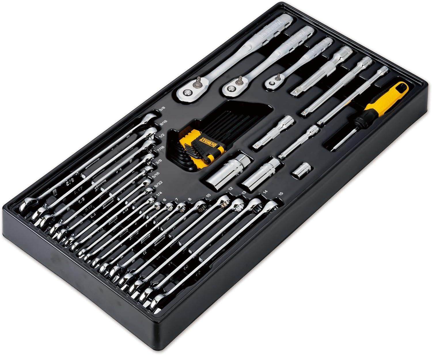 imageDEWALT Mechanics Tool Set 14 38 12 Drive Tools Sockets and Ratchets 200 Piece DWMT45007341 Piece Set