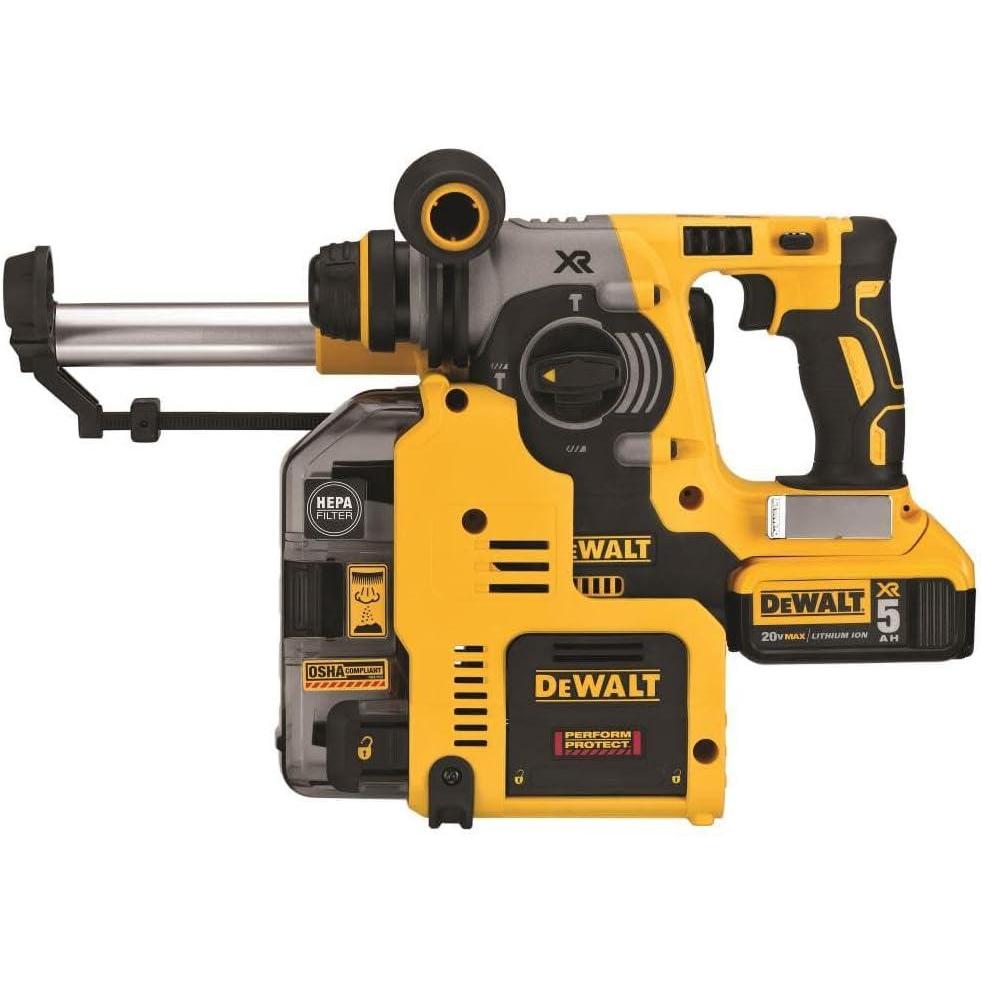 imageDEWALT 20V MAX XR Rotary Hammer SDS Plus LShape OnBoard Dust Extractor 1Inch DCH273P2DHO