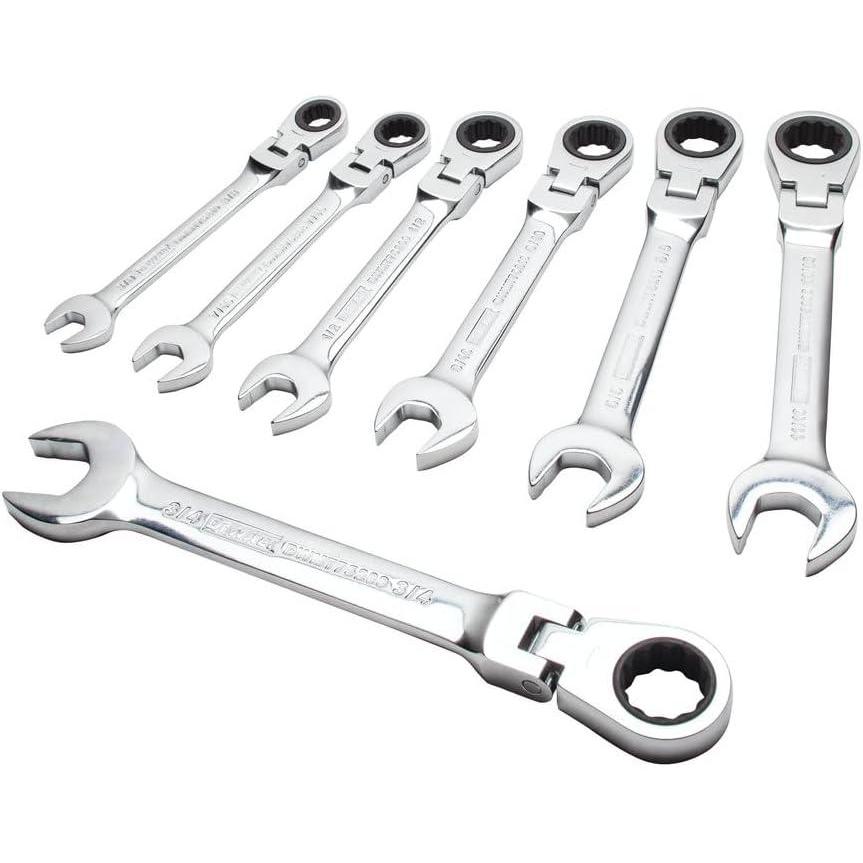 imageDEWALT Combination Ratcheting Wrench Set SAEStandard Wrenches Flex Head 7Piece DWMT74195