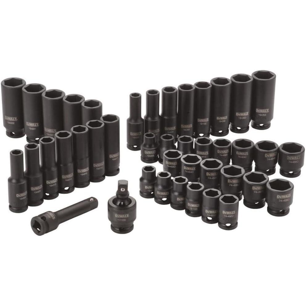 imageDEWALT Impact Socket Set Combination SAEMM 38Inch Drive 42Piece DWMT1924838 Drive