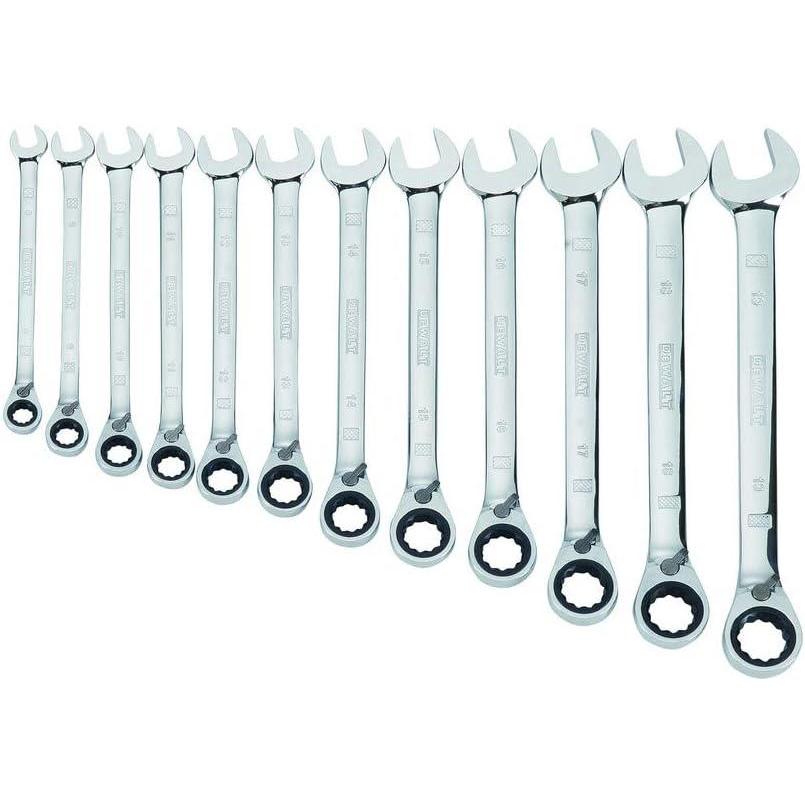imageDEWALT Ratcheting Wrench Set MM 12Piece DWMT19230Standard  12 piece