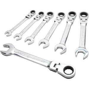 DEWALT Combination Ratcheting Wrench Set, SAE/Standard Wrenches, Flex Head, 7-Piece (DWMT74195)