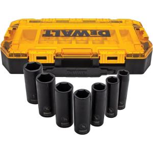 DEWALT DWMT74737 Tough Box 7PC mm 1/2 Deep Drive Impact Socket Set(One Size)