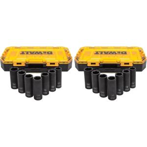 DEWALT DWMT74737 Tough Box 7PC mm 1/2 Deep Drive Impact Socket Set(One Size (Pack of 2))
