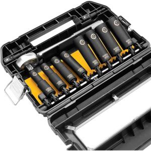 DeWalt Impact Socket Set 1/2 Drive, 10 Piece 1/4″ to 1/2″ Impact Socket Adapter Set (DW22812)(One Size)