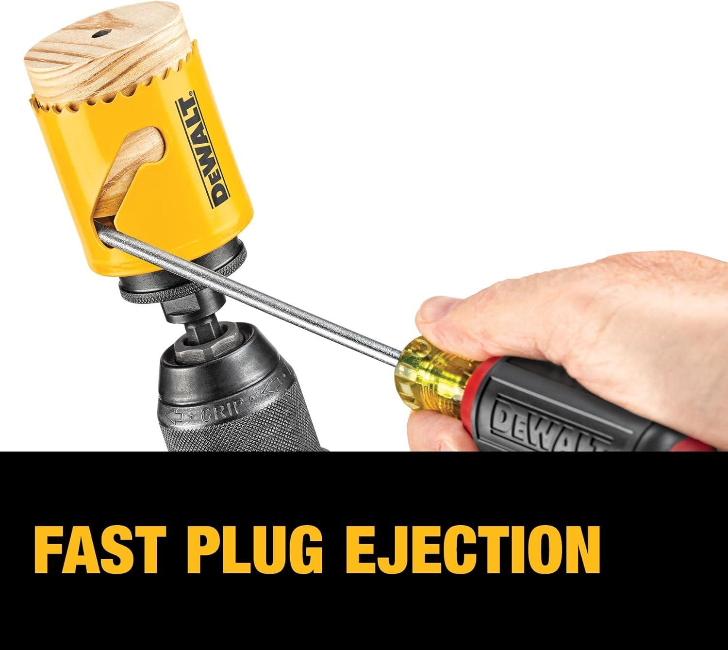 imageDEWALT Hole Saw Kit Standard Electricians Set BiMetal D180002 Yellow