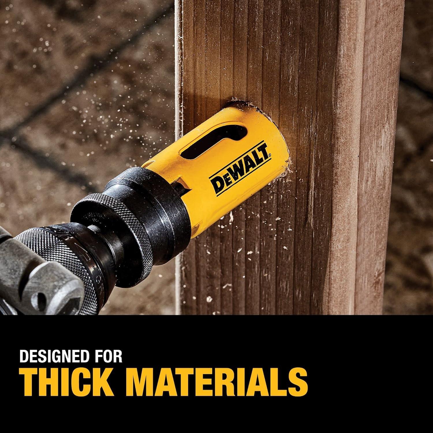 imageDEWALT Hole Saw Kit Standard Electricians Set BiMetal D180002 Yellow