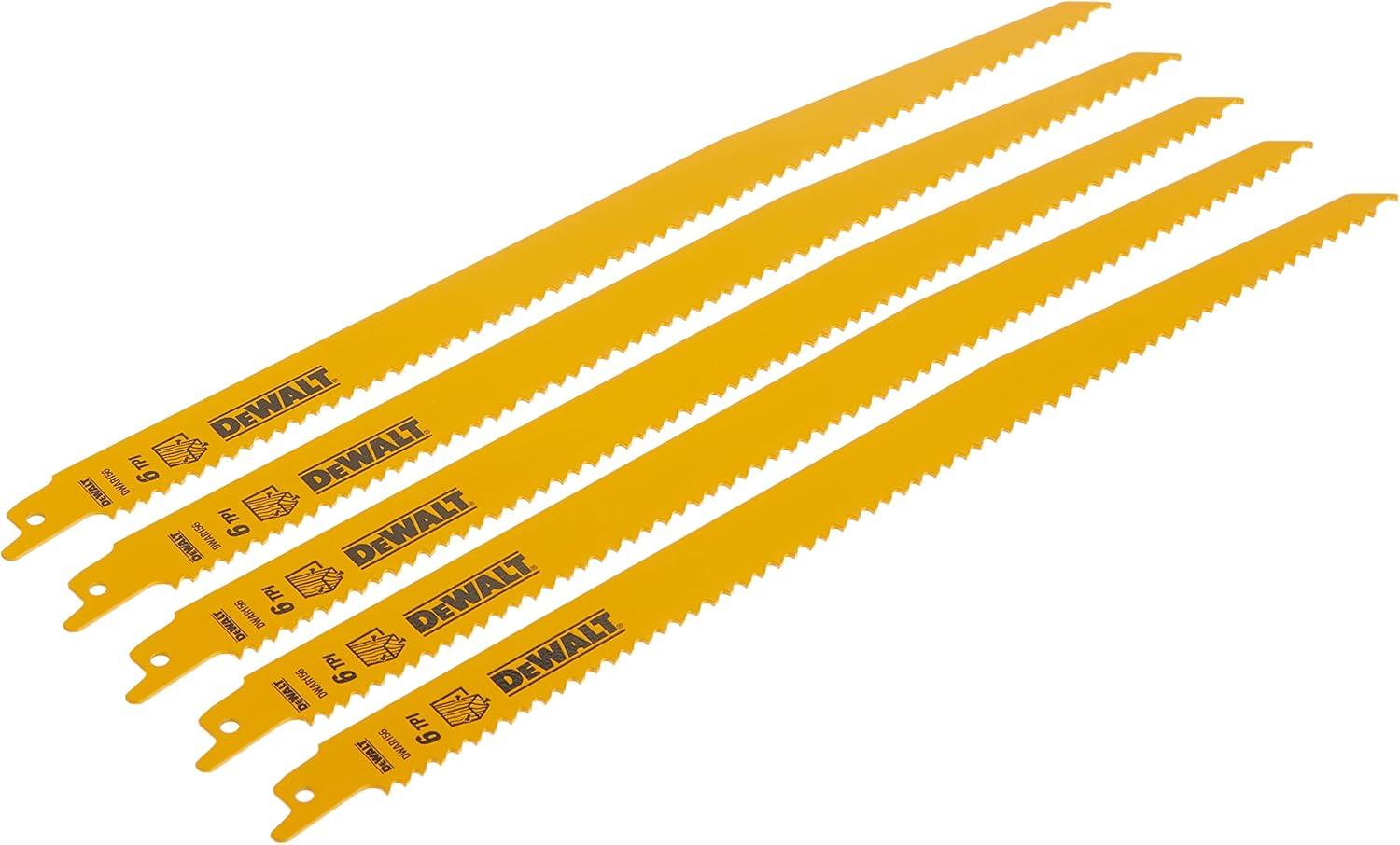 imageDW4804 6 TPI Taper Back BiMetal Reciprocating Saw Blade 1212 inch