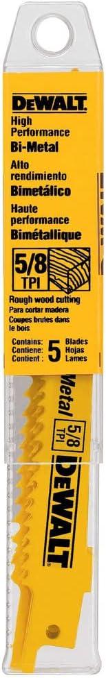 imageDW4804 6 TPI Taper Back BiMetal Reciprocating Saw Blade 1212 inch