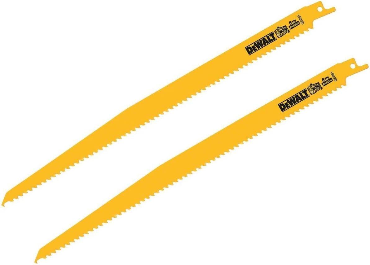 imageDW4804 6 TPI Taper Back BiMetal Reciprocating Saw Blade 1212 inch