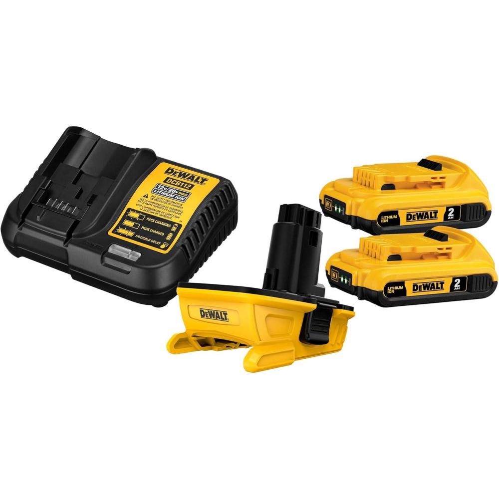 imageDEWALT 20V MAX Battery Adapter Kit 18V to 20V 2 Batteries and Charger Included DCA2203CBattery Adapter Kit
