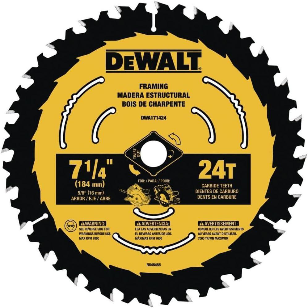 imageDEWALT Circular Saw Blade 7 14 Inch 24 Tooth Wood Cutting 3 Pack DWA1714243New