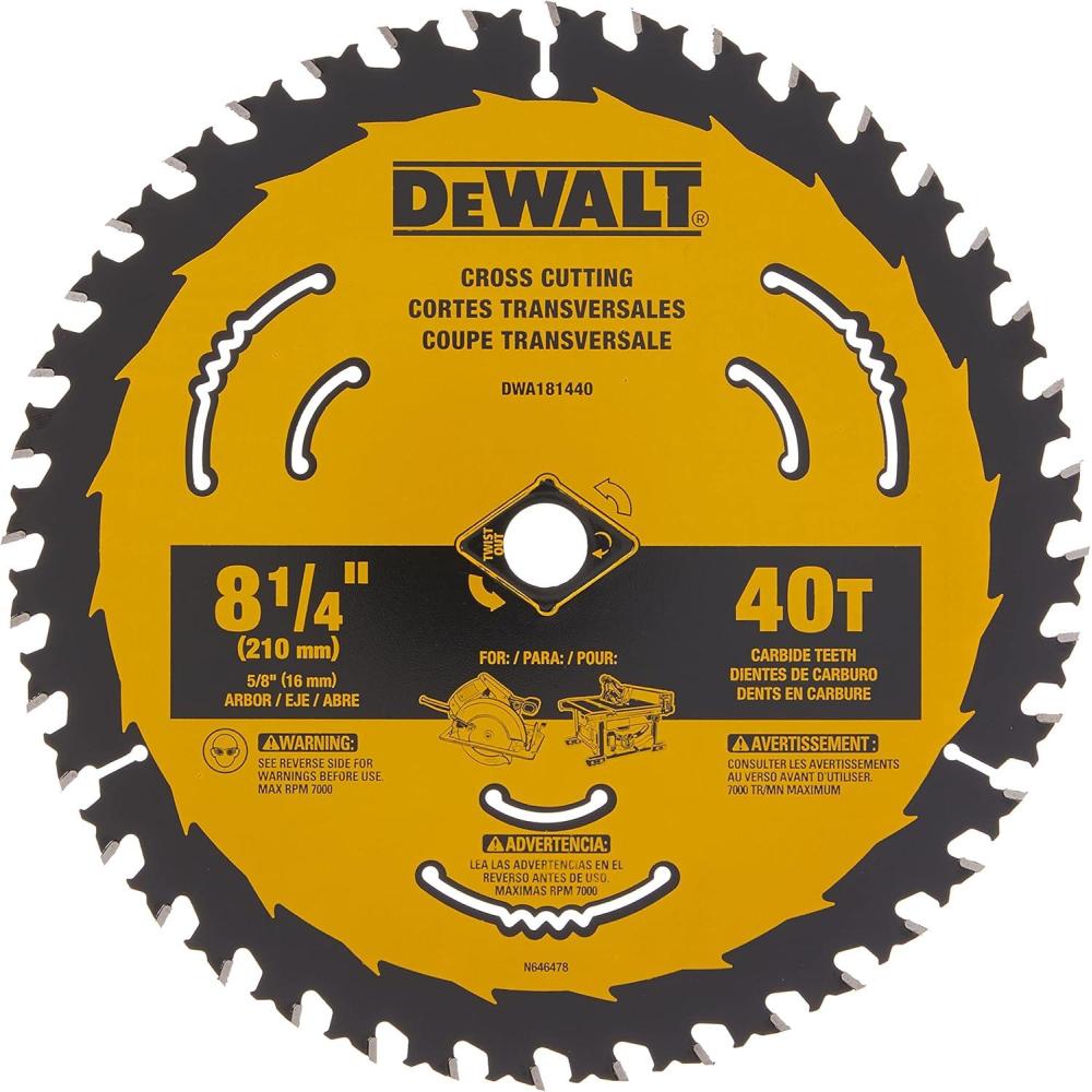 imageDEWALT Circular Saw Blade 8 14 Inch 40 Tooth Cross Cutting DWA181440New
