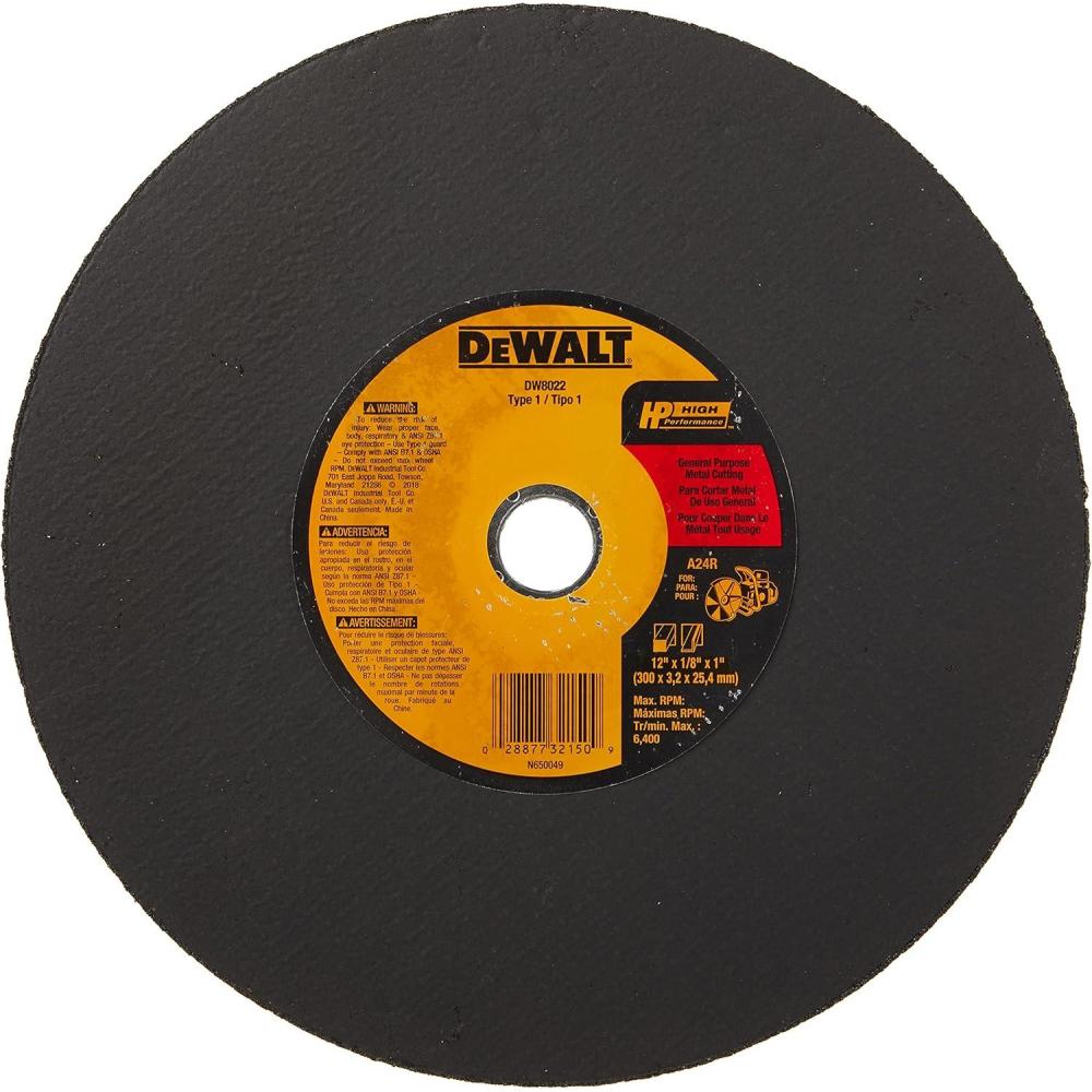 imageDEWALT Cutting Wheel For Metal A24N Abrasive 12Inch x 18Inch x 1Inch DW8022One Size