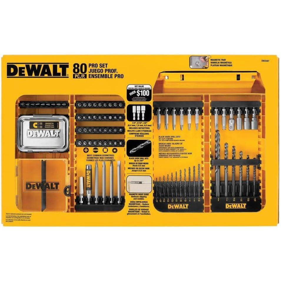 imageDEWALT DW2587 80Piece Professional DrillingDriving Set