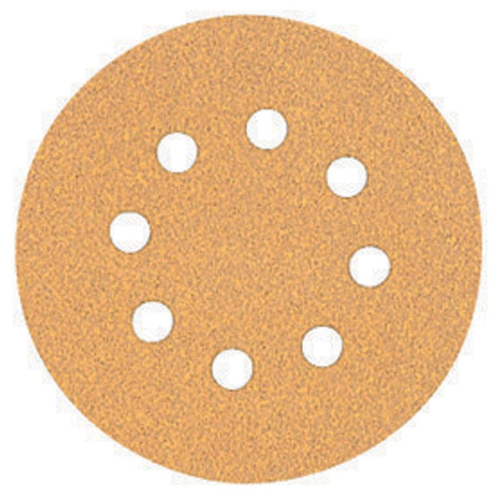 imageDEWALT DW4306 5Inch 8 Hole 220 Grit Hook and Loop Random Orbit Sandpaper 5PackOne Size