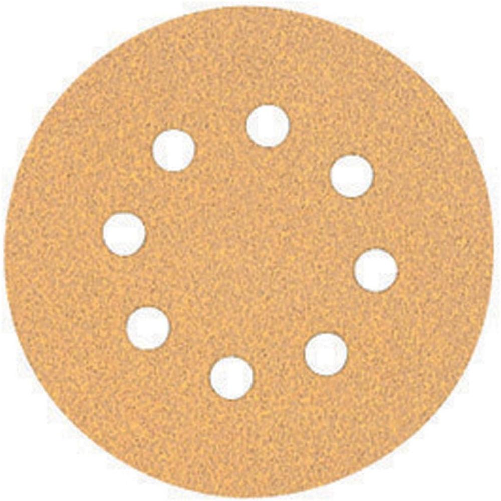 imageDEWALT DW4309 5Inch 8 Hole 80 Grit Hook and LoopRandom Orbit Sandpaper 25Pack150G  5Pack