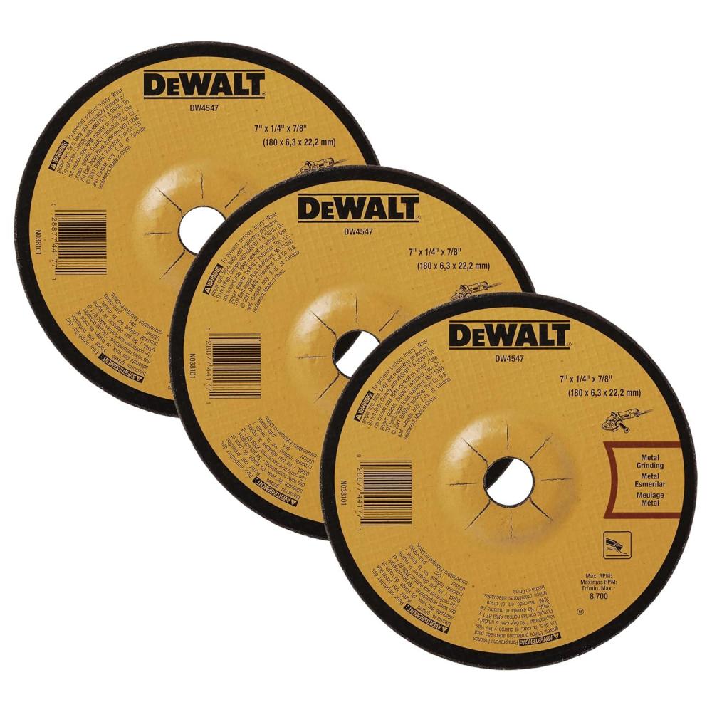 imageDEWALT DW4547 7Inch by 14Inch High Performance Fast Metal Grinding Wheel 78Inch Arbor1 Count Pack of 3