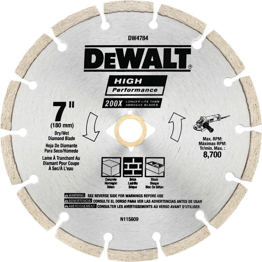 imageDEWALT DW4784 7Inch HP Segmented Diamond Blade