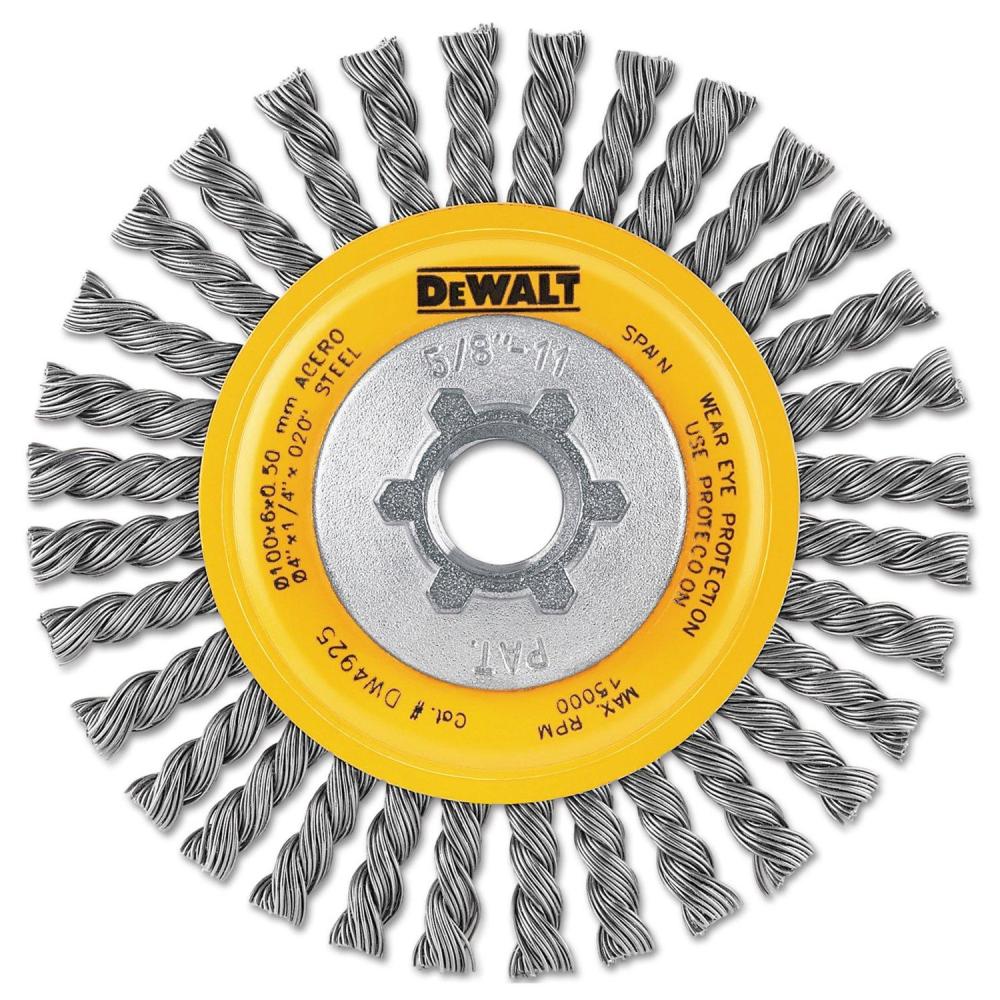 imageDEWALT DW4925B 4Inch by 58Inch11 HP 020 Carbon Stringer Wire Wheel