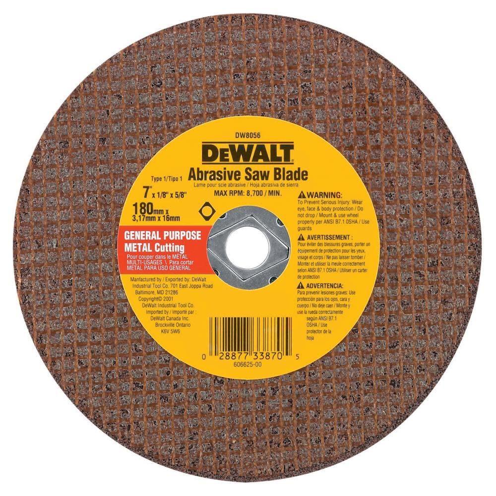 imageDEWALT DW8056 7Inch Extended Performance Metal Abrasive Saw Blades1 Count Pack of 1