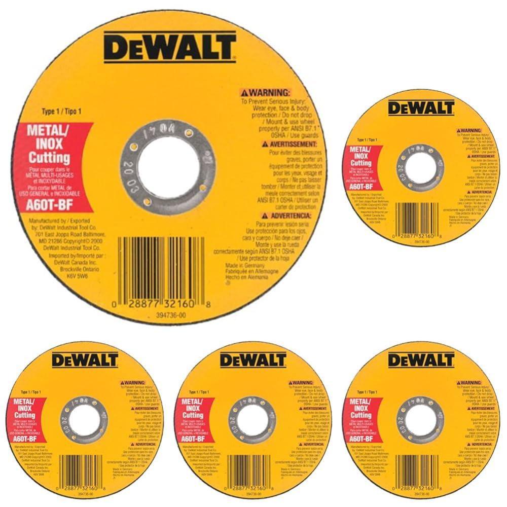 imageDEWALT DW8063 5Inch by 045Inch by 78Inch A60T Abrasive MetalINOX Cutting Wheel1 Count Pack of 5