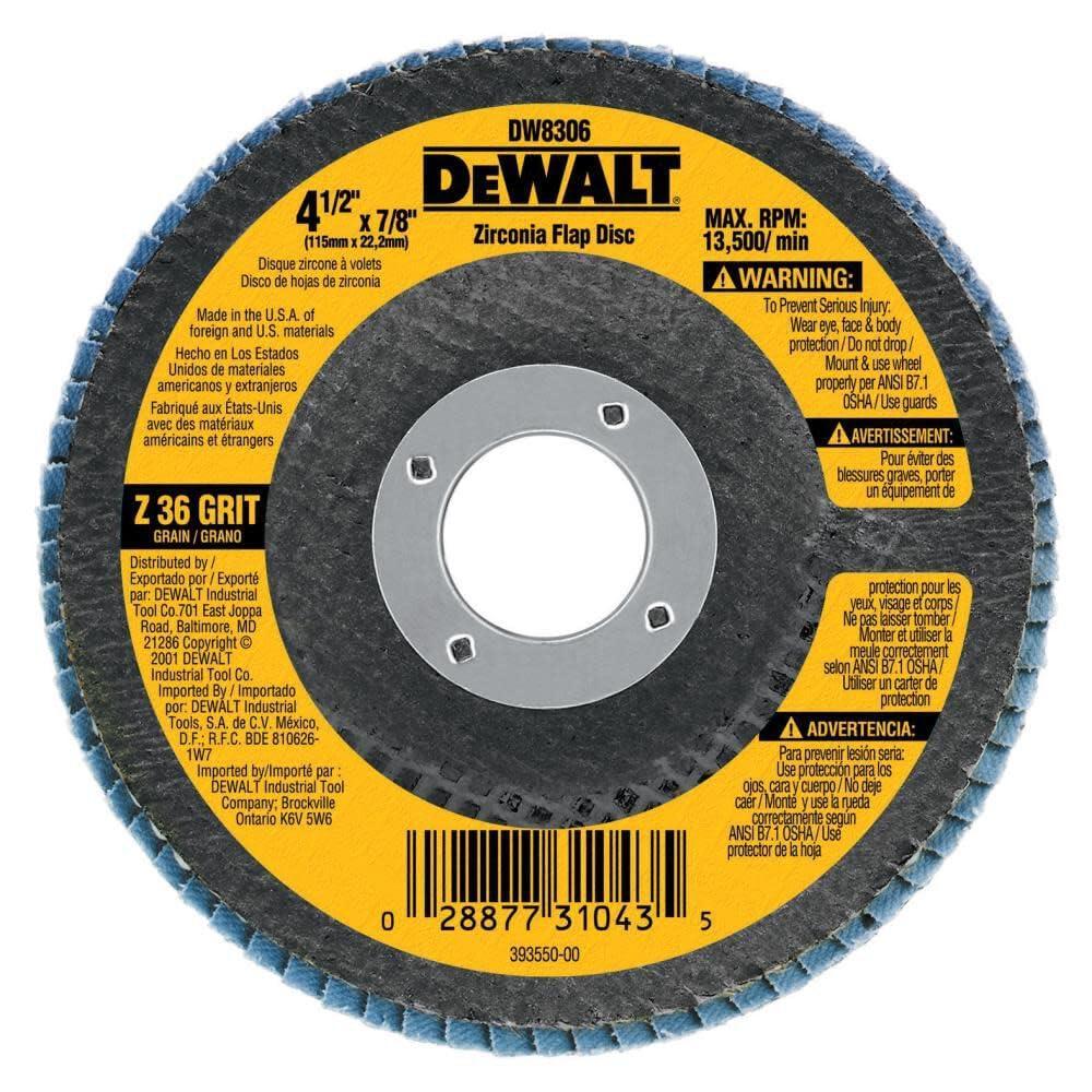 imageDEWALT DW8318 5Inch by 78Inch 80grit Zirconia Flap DiscOne Size