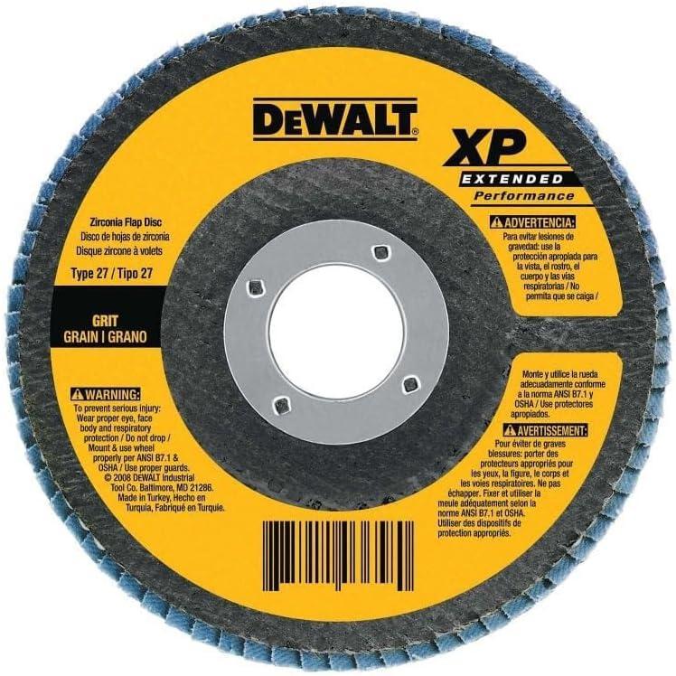 imageDEWALT DW8329 7Inch by 58Inch11 60 Grit Zirconia Angle Grinder Flap Disc36G 58Inch Hub