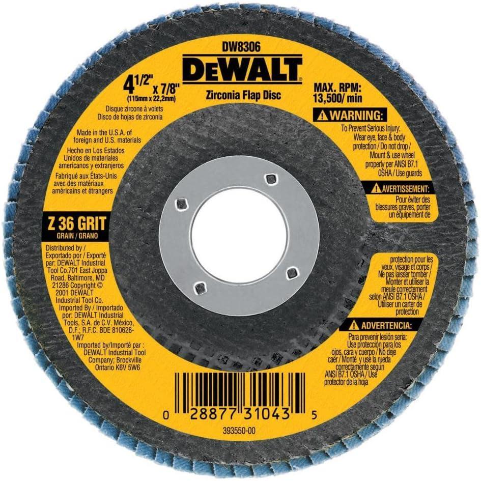 imageDEWALT DW8329 7Inch by 58Inch11 60 Grit Zirconia Angle Grinder Flap Disc60G 78Inch Hub