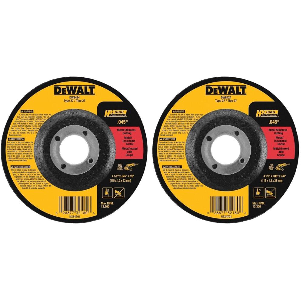 imageDEWALT DW8424 Thin Cutting Wheel 412Inch x 045Inch x 78Inch Pack of 11 Count Pack of 2