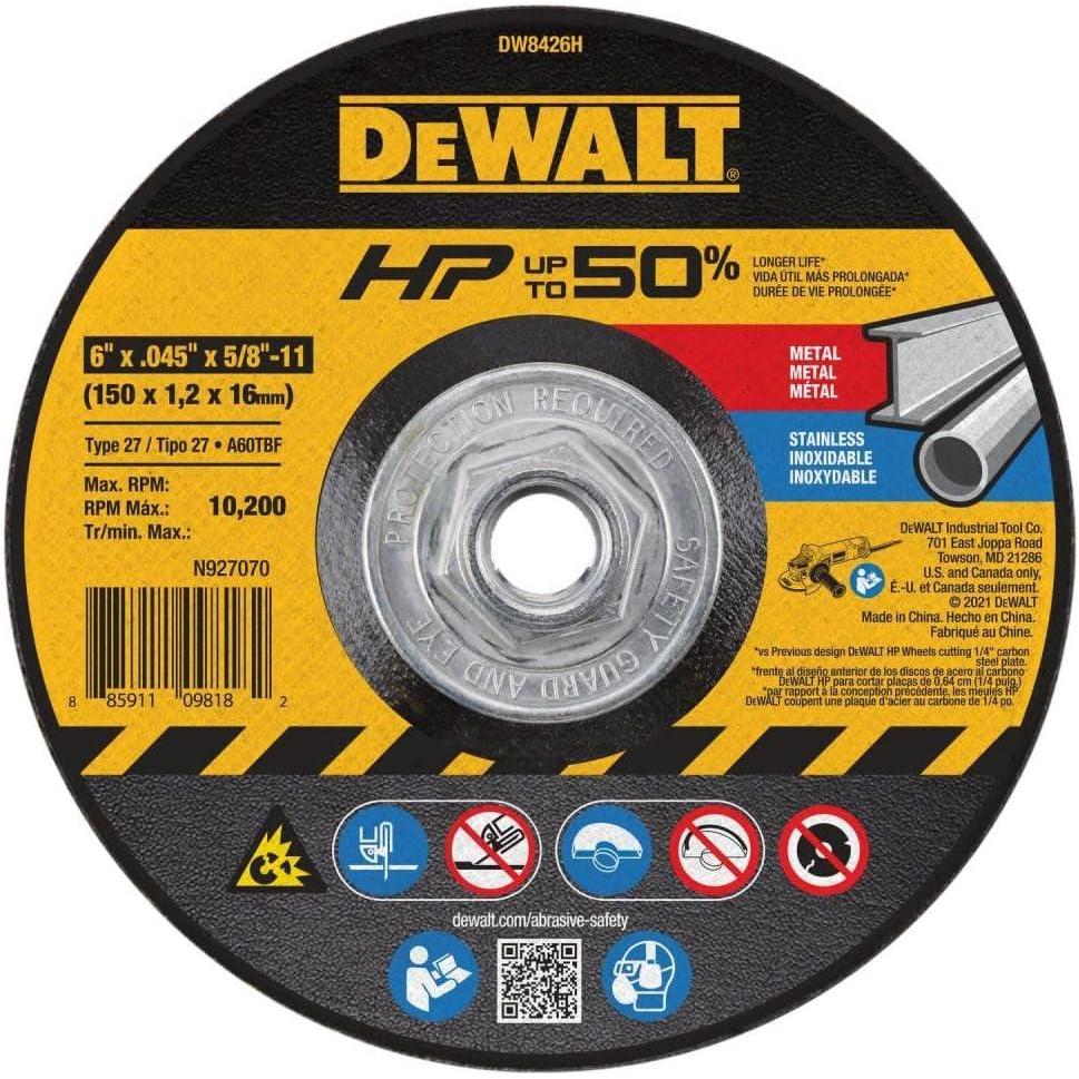 imageDEWALT DW8426H Metal Cutting Wheel 5811 Arbor 6Inch by 0045InchOne Size