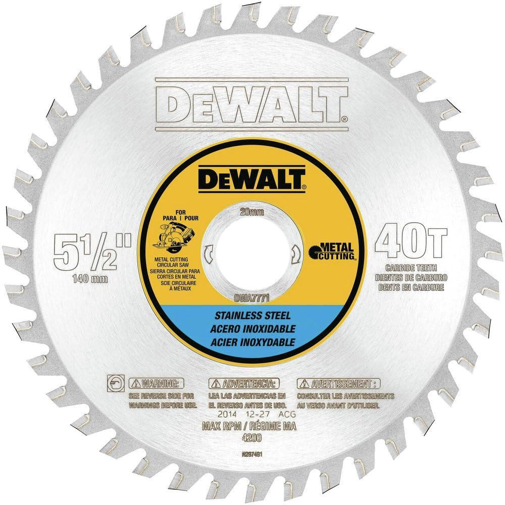 imageDEWALT DWA7739 80 Teeth Stainless Steel Metal Cutting 1Inch Arbor 12Inch Blade512  40 Teeth