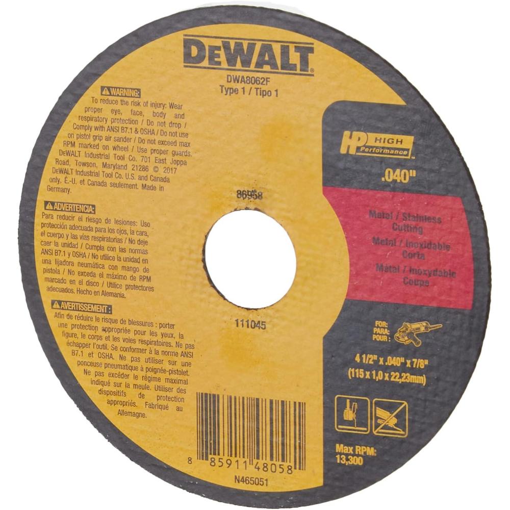 imageDEWALT DWA8063F T1 HP Fast CutOff Wheel 5 x 0040 x 78412 x 0040 x 78