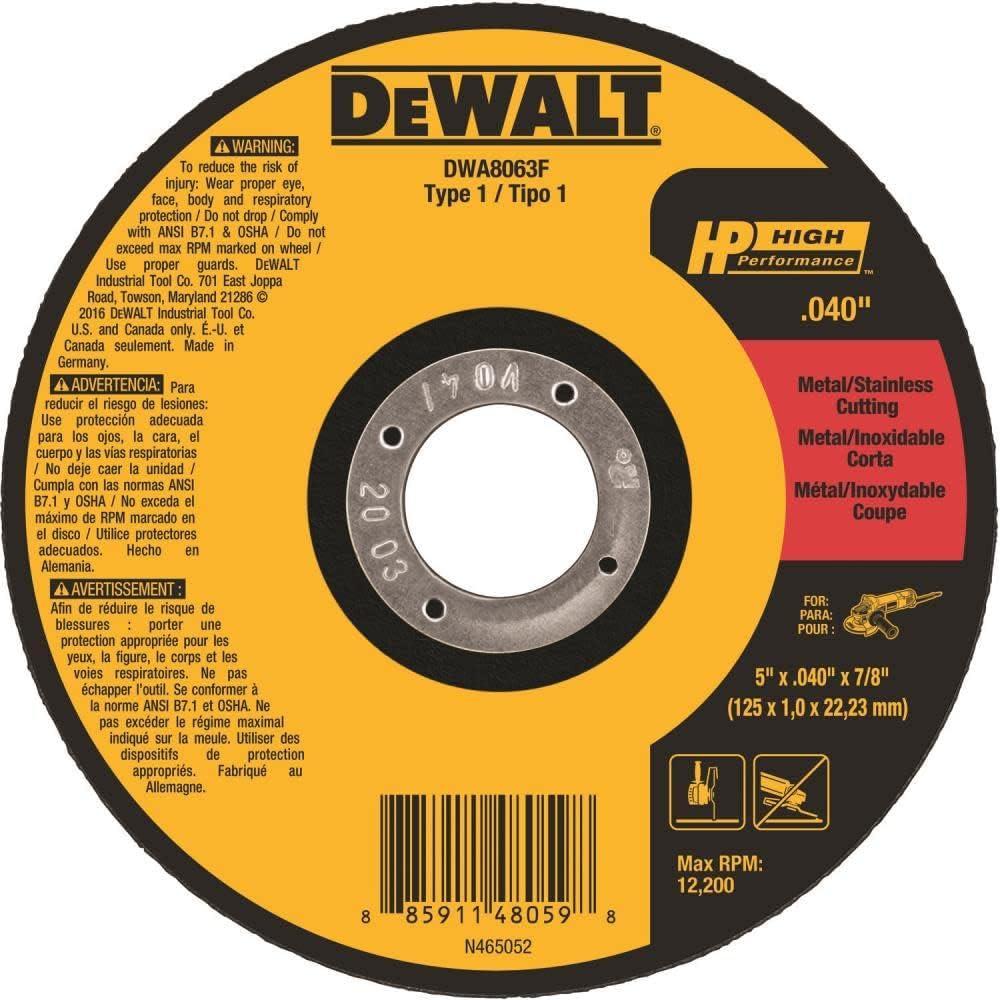imageDEWALT DWA8063F T1 HP Fast CutOff Wheel 5 x 0040 x 785 x 0040 x 78