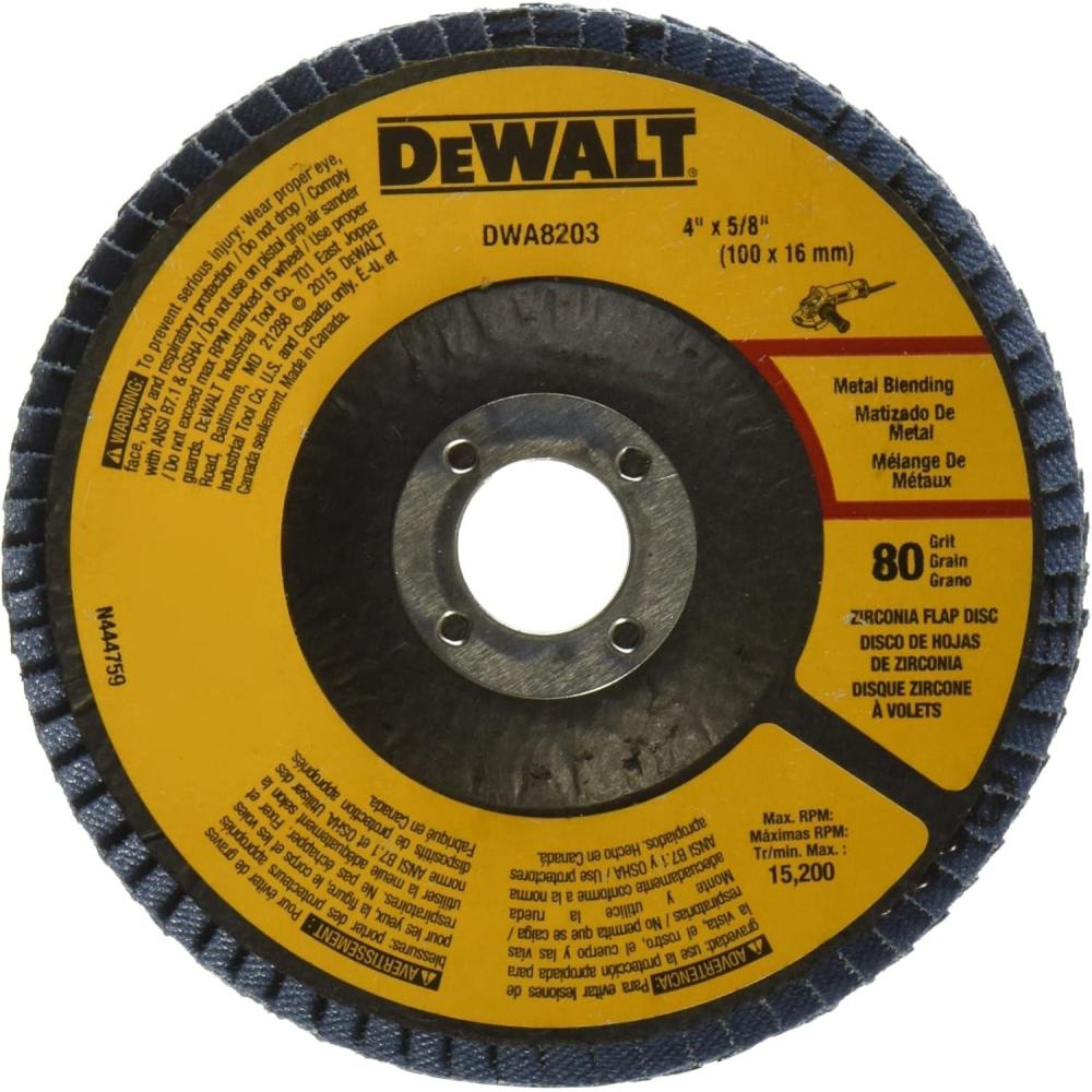 imageDEWALT DWA8203 80 Grit Zirconia T29 Flap Disc 4Inch X 58Inch1 Count Pack of 1