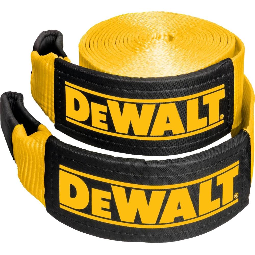 imageDEWALT DXBC40000 BlackYellow 4 x 30 Recovery Tow Strap  13333 lb Safe Working Load  40000 lb Break Strength