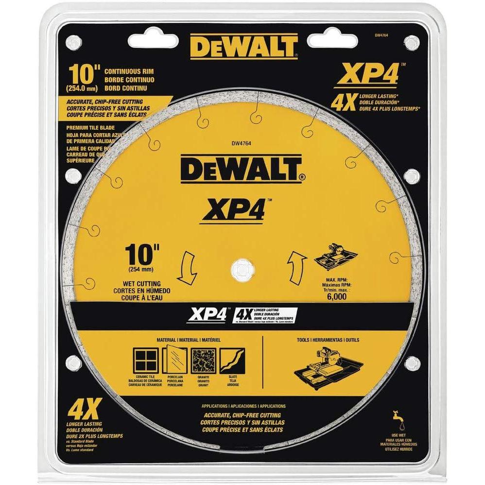 imageDEWALT Diamond Blade for Tile Wet Cutting 10Inch x 060Inch DW4764One Size