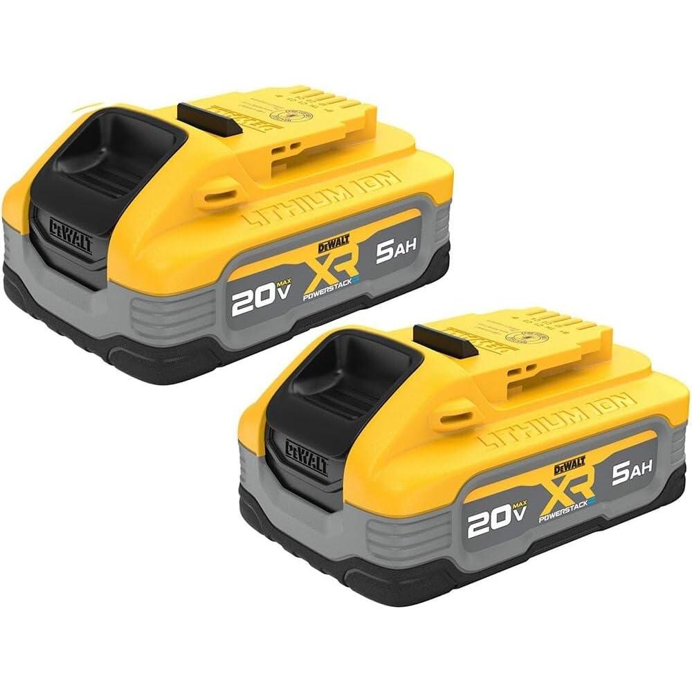 imageDEWALT Powerstack 20V MAX Battery Rechargeable 5Ah Lithium Ion 2Pack DCBP520220V MAX XR POWERSTACK